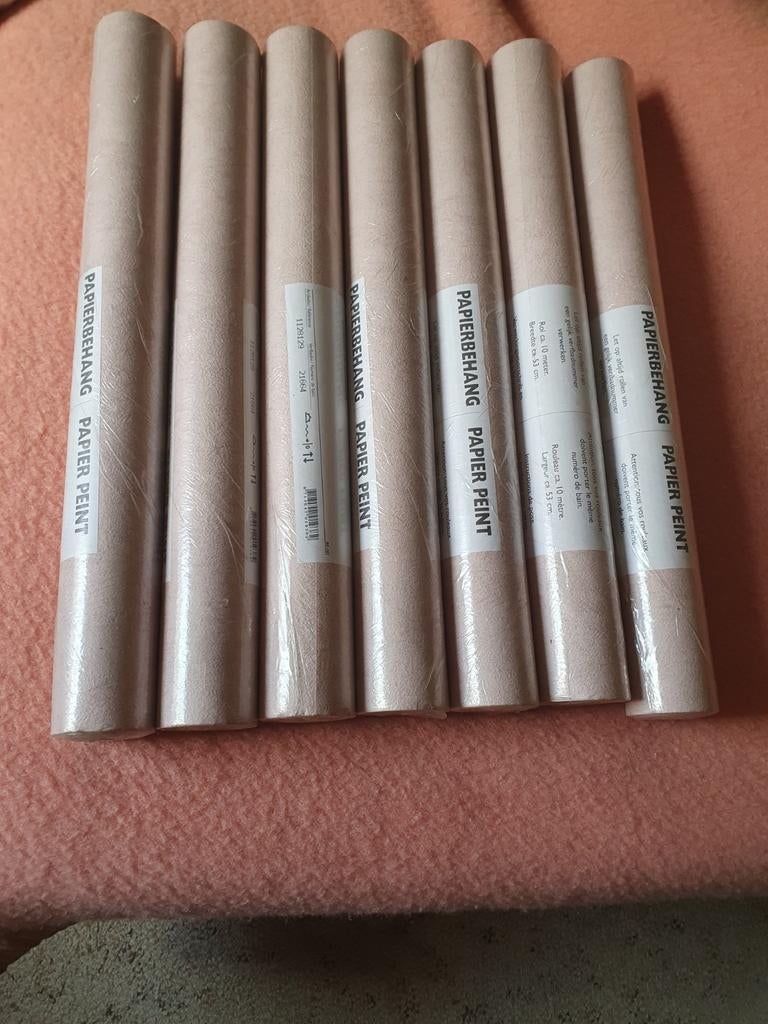 7 rouleaux de papier peint, Enlèvement ou Envoi, Rose