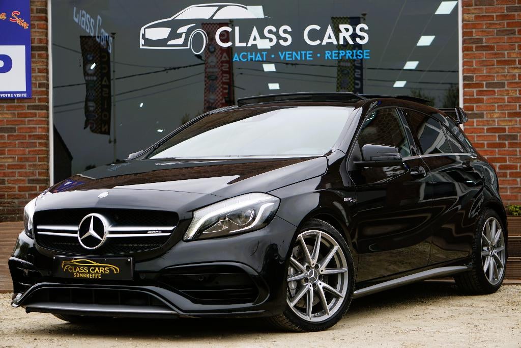 MERCEDES-BENZ A45 AMG 4-Matic+ KIT AERO AUTO FULL LED CAMERA, Auto's, Automaat, 4 cilinders, Zwart, Bedrijf
