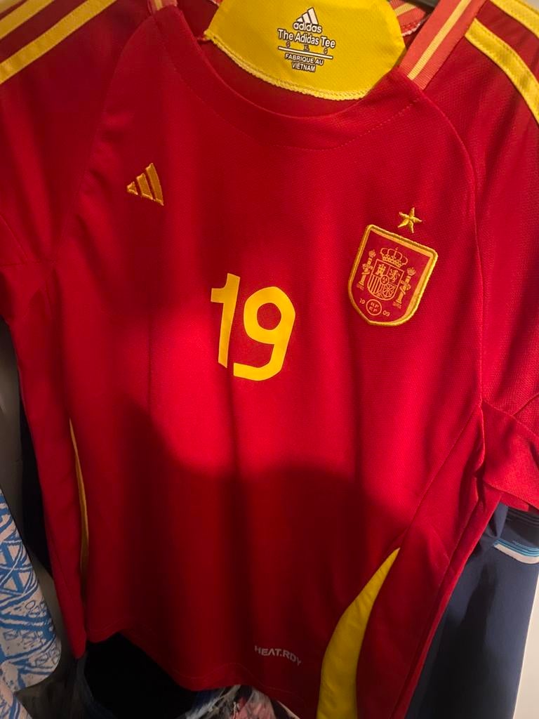 Spanje Shirt 2024 – Lamine Yamal #19 – XL (valt als L), Sport en Fitness, Maat L, Ophalen of Verzenden, Zo goed als nieuw, Shirt