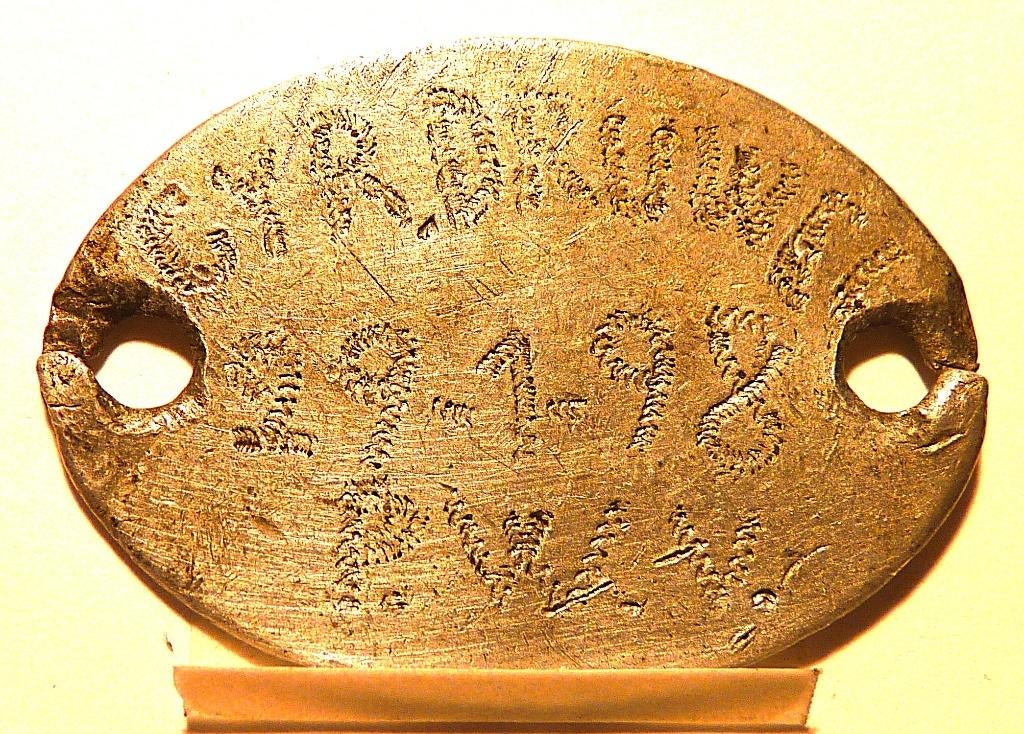 Identificatieplaatje Belgisch militair WO I, Ophalen of Verzenden