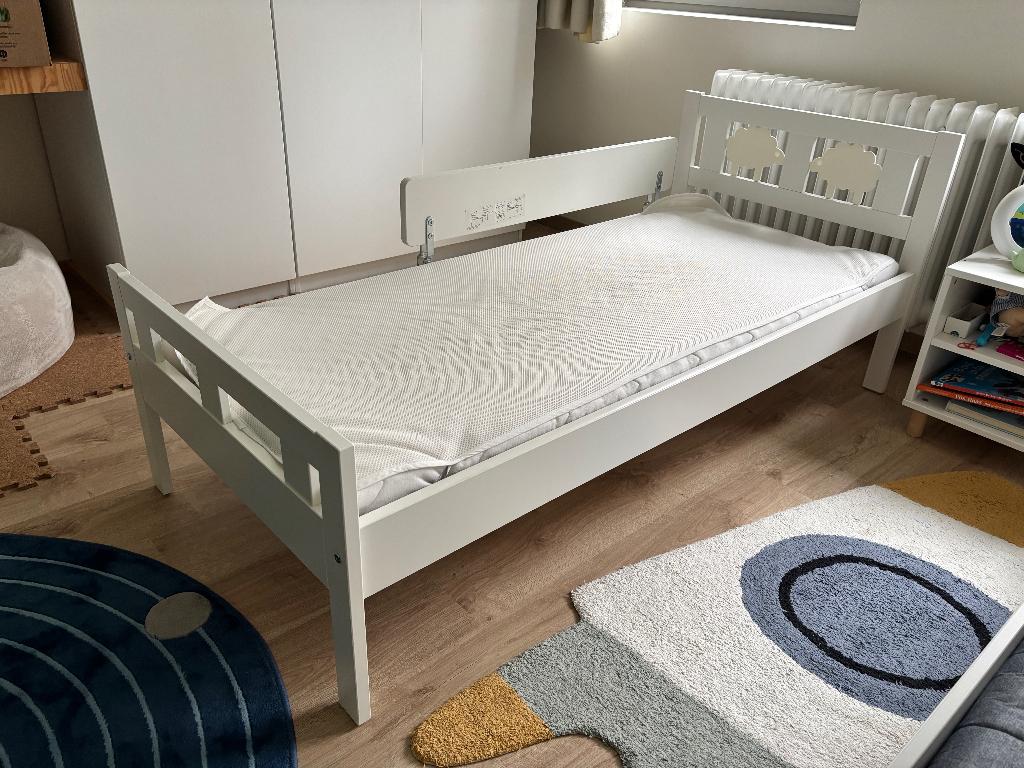 Kritter peuterbed met matras en matrasbescherming, Gebruikt, 70 tot 85 cm, 140 tot 160 cm, Ophalen