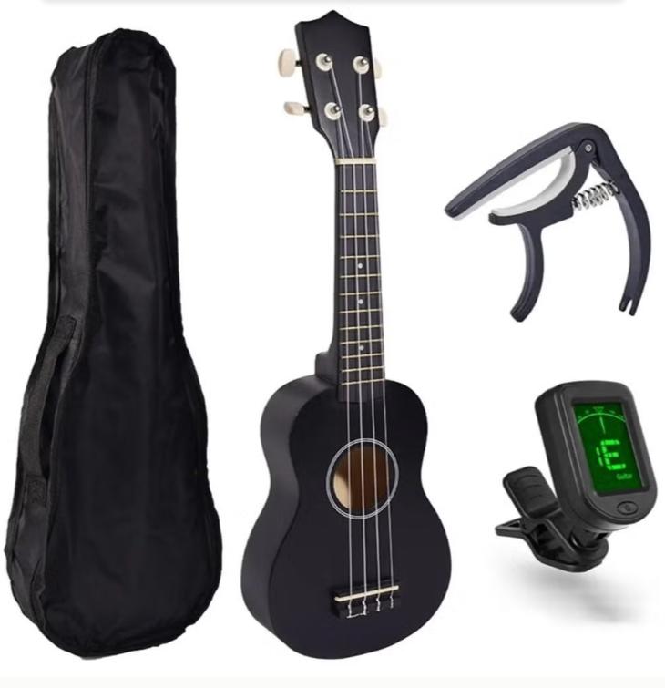 Sopraan 21 inch ukulele set inclusief tas, tuner en capo, Ophalen of Verzenden, Nieuw