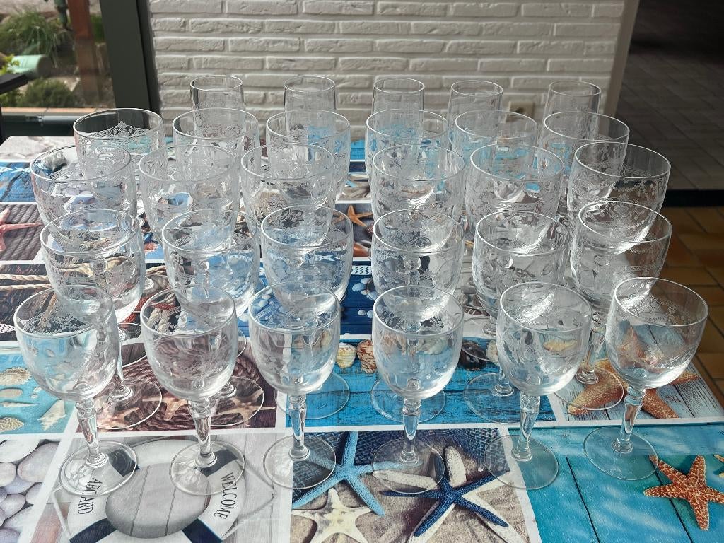 kristal wijn en champagne glazen, Antiek en Kunst, Ophalen