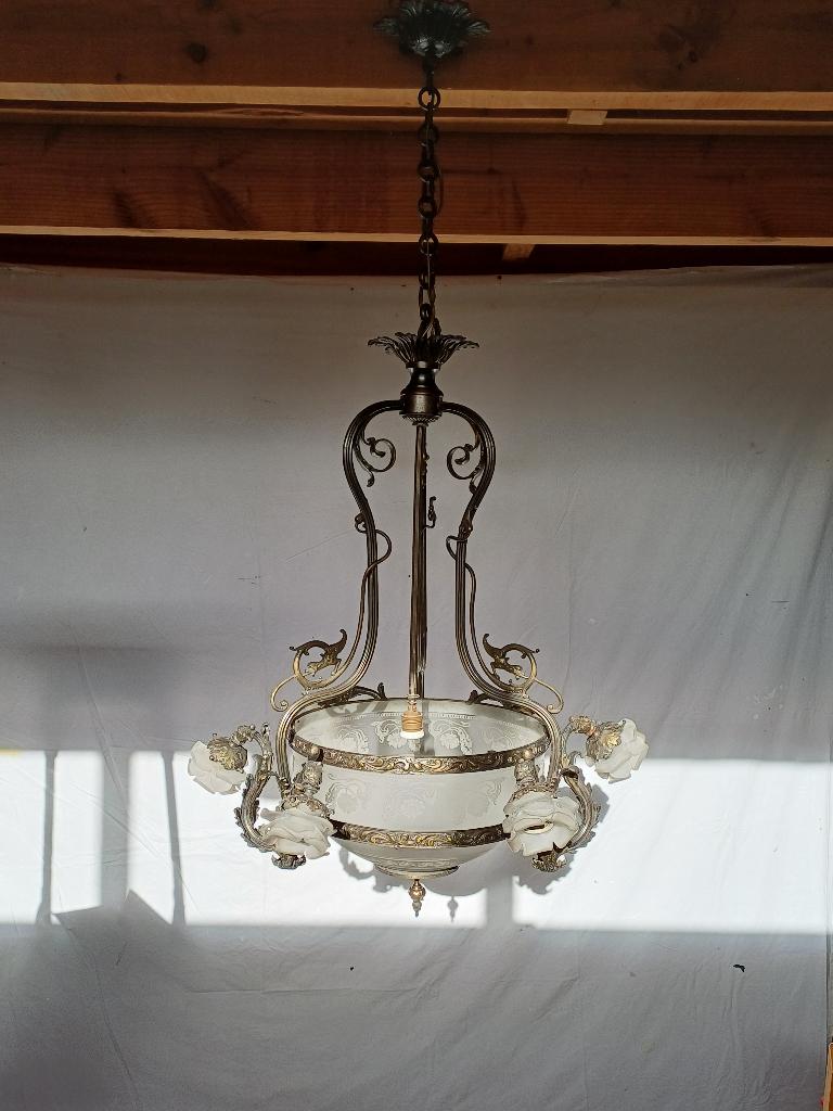 Superbe lustre style art nouveau, Enlèvement