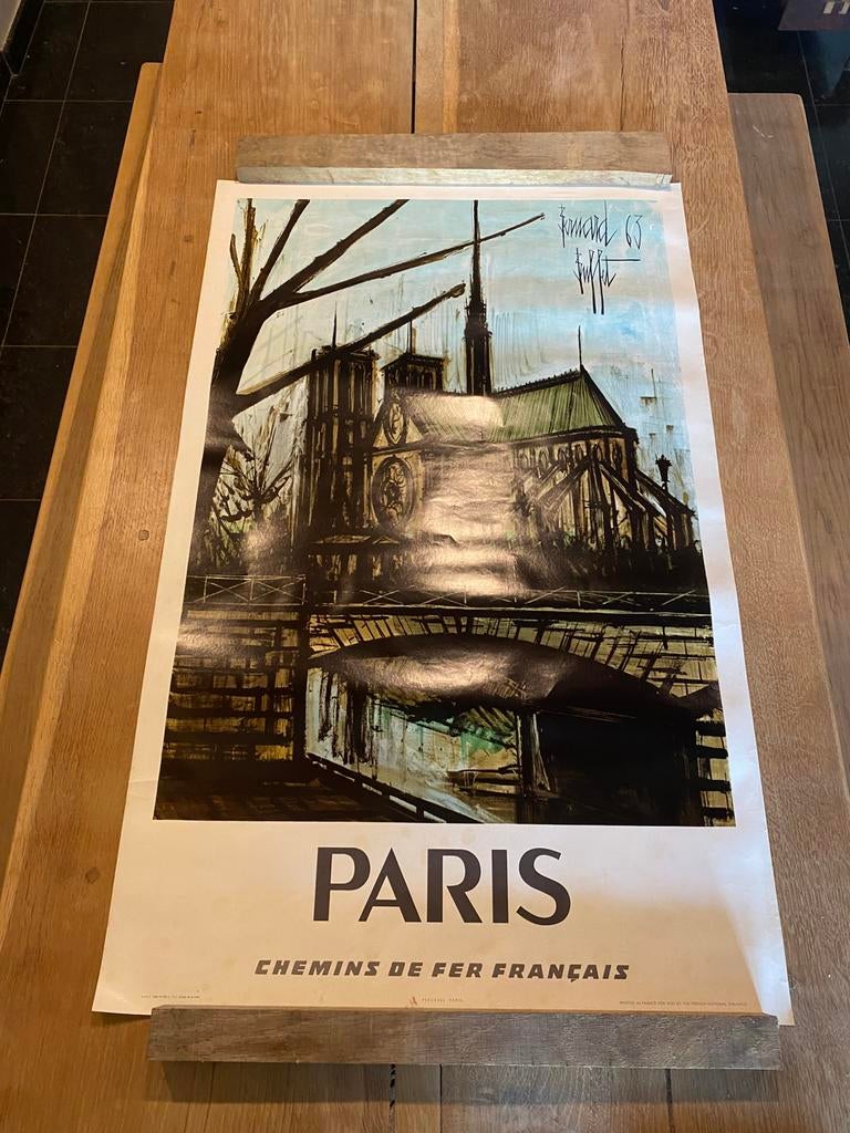 affiche ancienne cathedrale notre dames de Paris, Collections, Enlèvement ou Envoi, Comme neuf