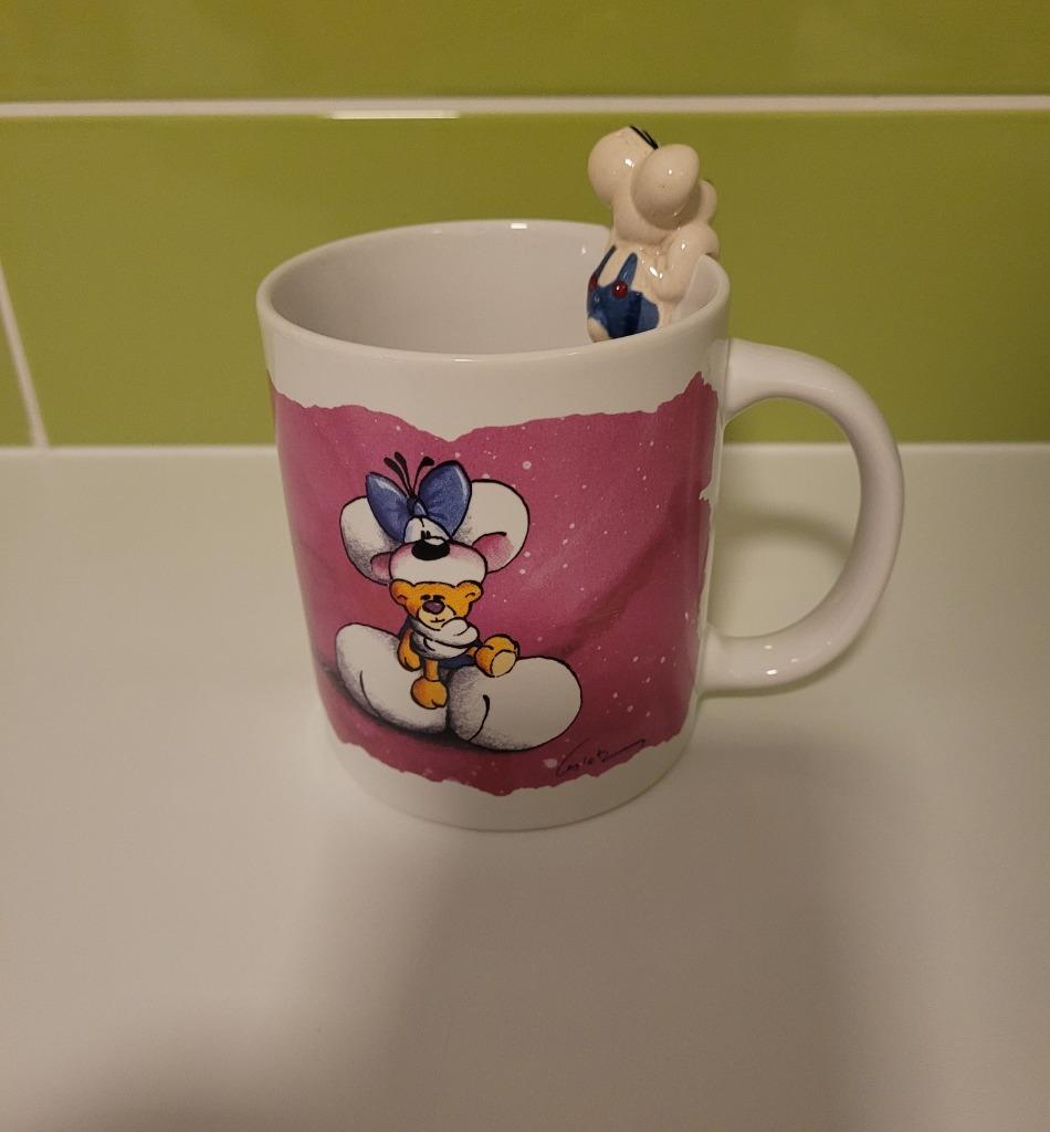Diddl kopje/ tas/mok met extra muisje op bovenaan, Ophalen of Verzenden, Diddl, Zo goed als nieuw, Servies