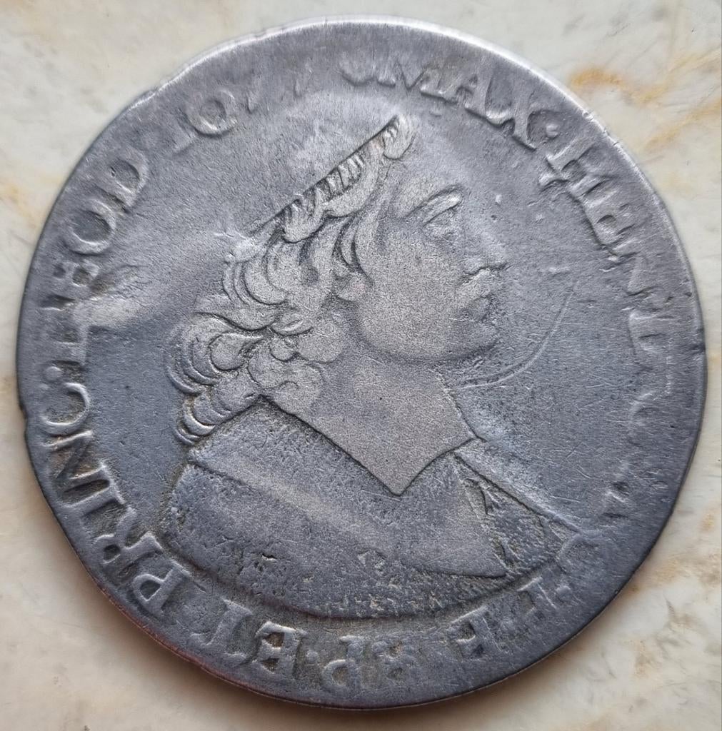 Ducaton 1677 (Luik) Maximiliaan Henry, Zilver, Ophalen of Verzenden, Losse munt, Zilver