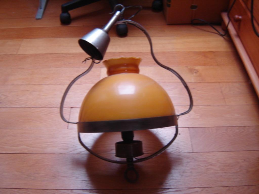 Lustre fer forgé, Maison & Meubles, Enlèvement, Utilisé, Verre, Rustique