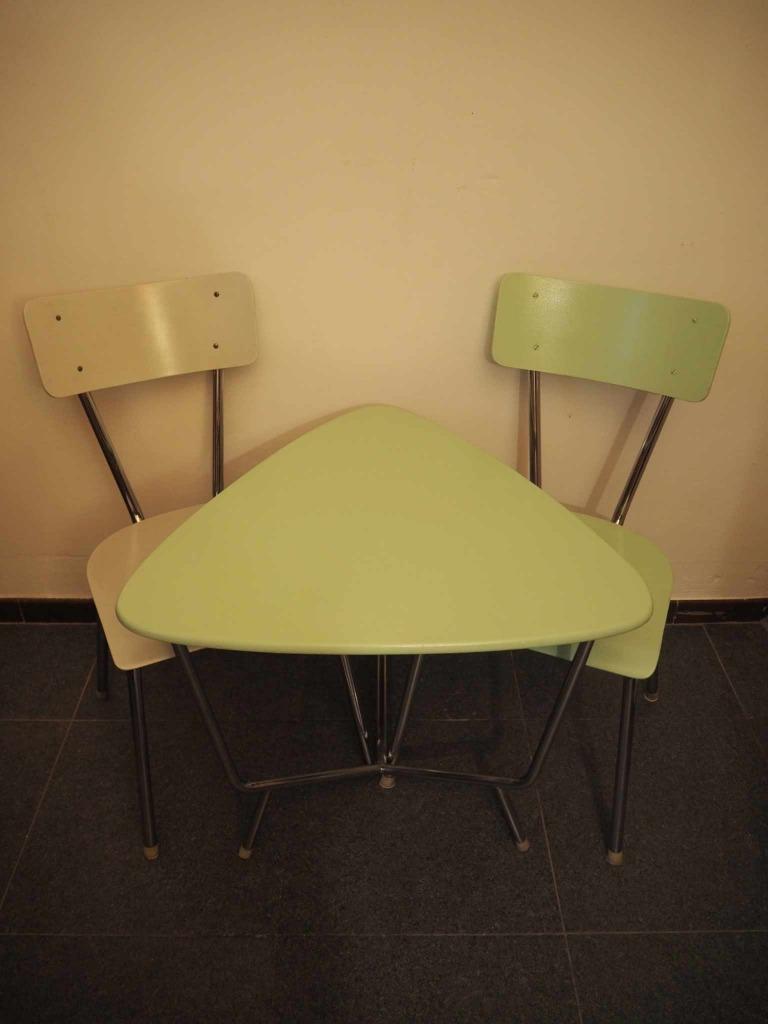 Vintage set design tafeltje en stoelen, 1960s, Enlèvement, Comme neuf, Autres formes