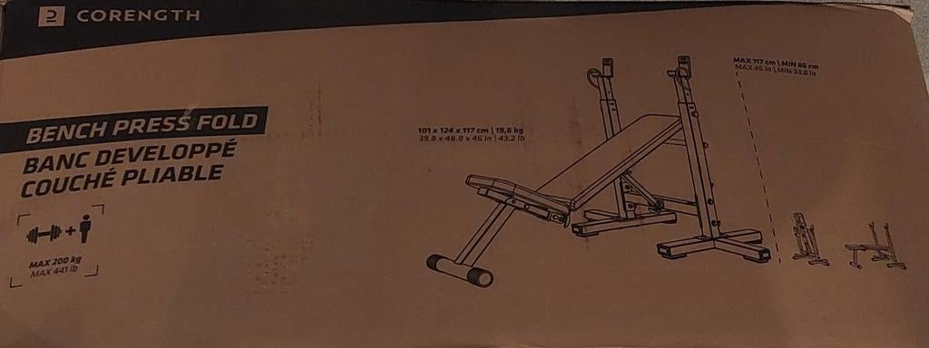 Opvouwbare halterbank Corength, Ophalen