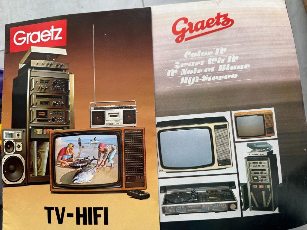 GRAETZ, catalogues, lot de 2, 2 X 24 pages, années 1980, Envoi, Neuf