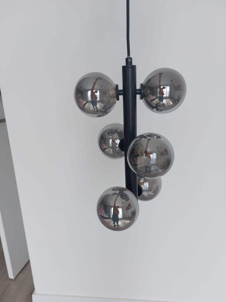 Hanglamp glazen bollen/lichtbron - Lucide TYCHO 45474/06/30, Huis en Inrichting, Lampen | Hanglampen, Zo goed als nieuw, Glas