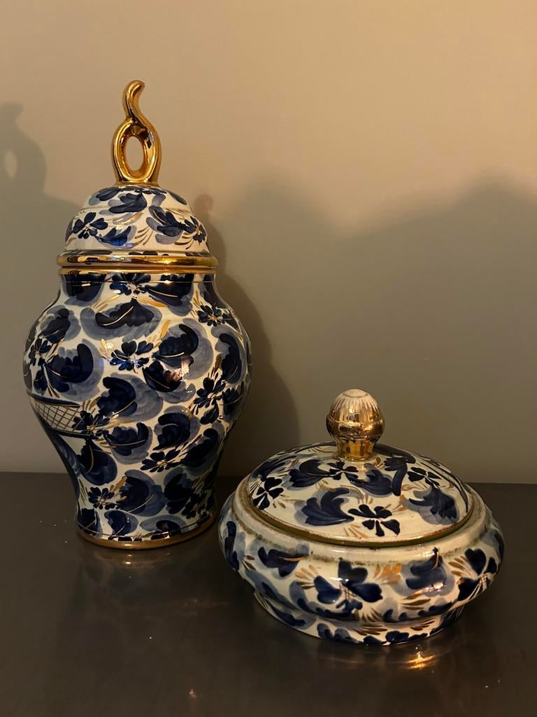 Ensemble de vases et couvercles céramique  (H. Bequet) 1950, Enlèvement ou Envoi