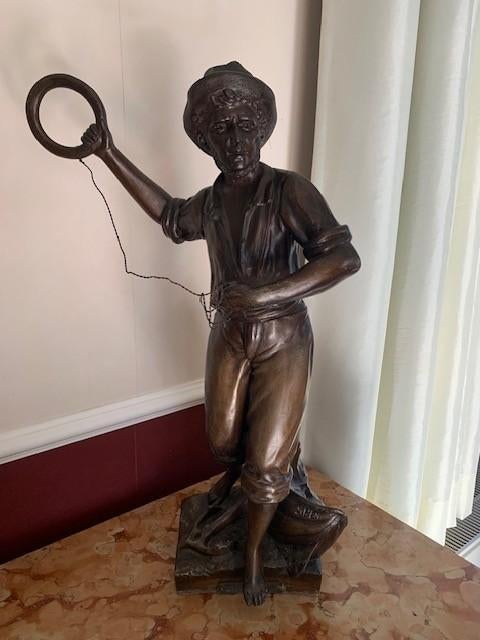 sculpture ancienne 'Le Sauveteur' signée P. Bobbias, Antiquités & Art, Art | Sculptures & Bois, Enlèvement