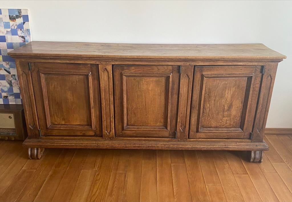Meubles vintage en chêne, dressoir massif, 2 m + table, Antiquités & Art, Antiquités | Meubles | Armoires, Enlèvement