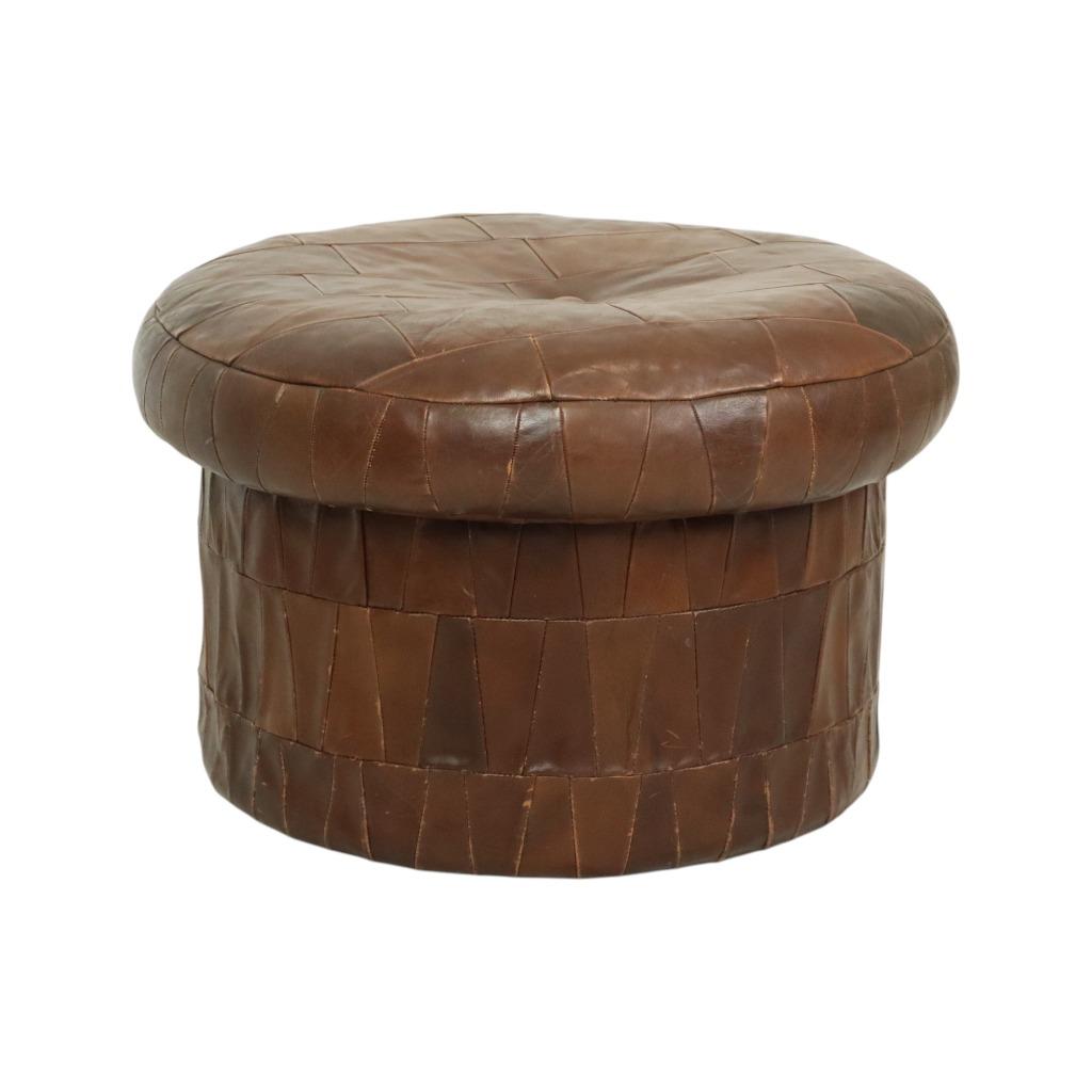 Design Mushroom Poef Opbergruimte De Sede Bruin Leer 57cm, Enlèvement ou Envoi, Rond, Utilisé, Bois