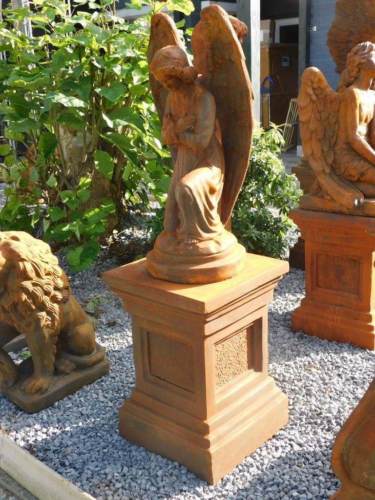 Angel, résistant aux intempéries, à genoux, sur une base XXL, Enlèvement ou Envoi, Pierre, Ange