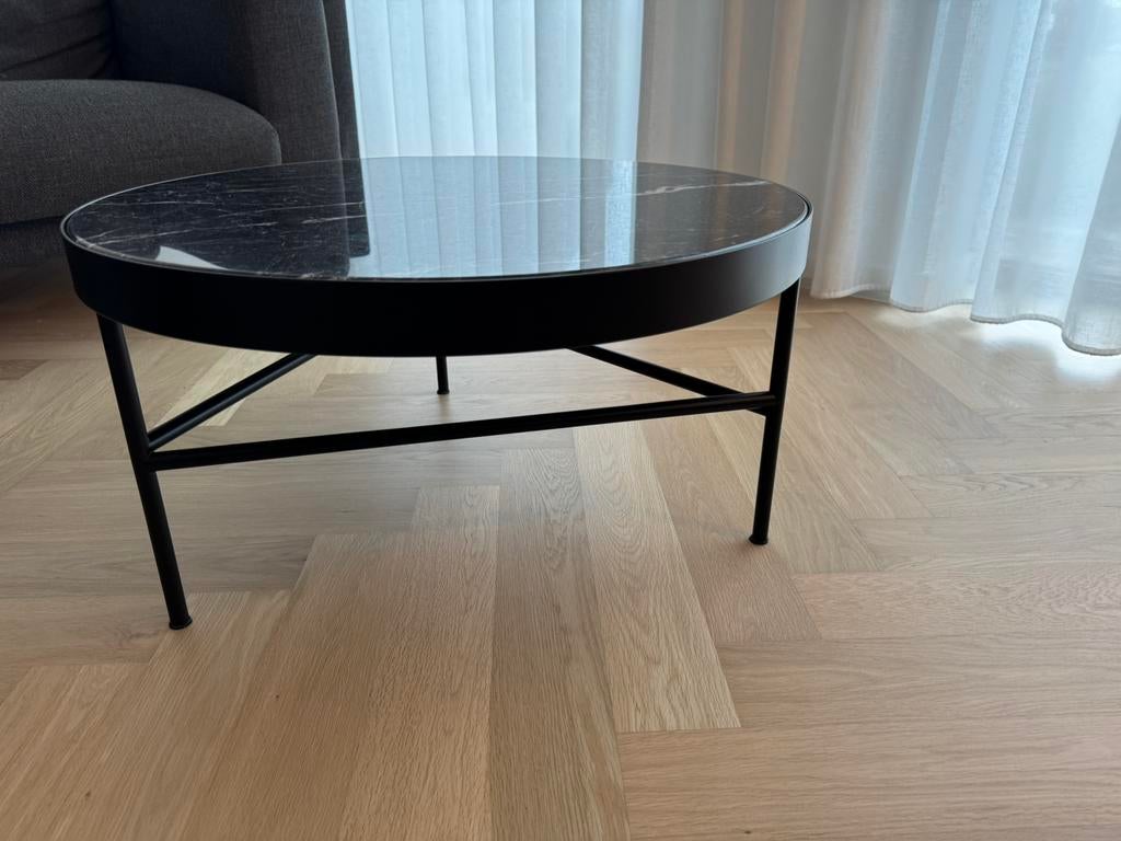 Marmeren salontafel Ferm Living, Huis en Inrichting, Tafels | Salontafels, Ophalen, Overige materialen, 50 tot 100 cm, Rond