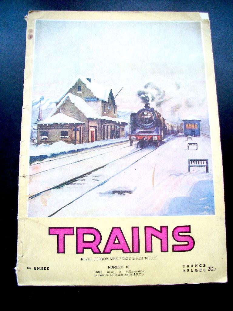 Belgische spoorwegen TRAINS magazine nr.10 oktober 1952 NMBS, Boeken, Vervoer en Transport, Gelezen, Trein, Ophalen of Verzenden