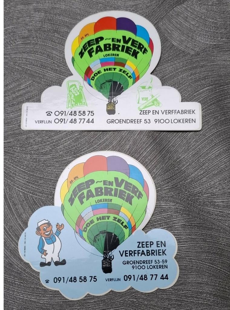 2 autocollants zeep & verffabriek Lokeren, Verzamelen, Verzenden, Zo goed als nieuw