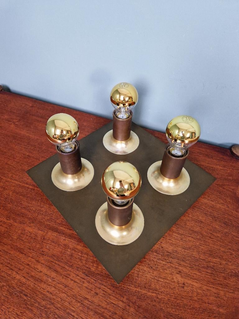 Koperen plafondlamp, Space Age, Cosack Leuchten, 1970, Ophalen of Verzenden