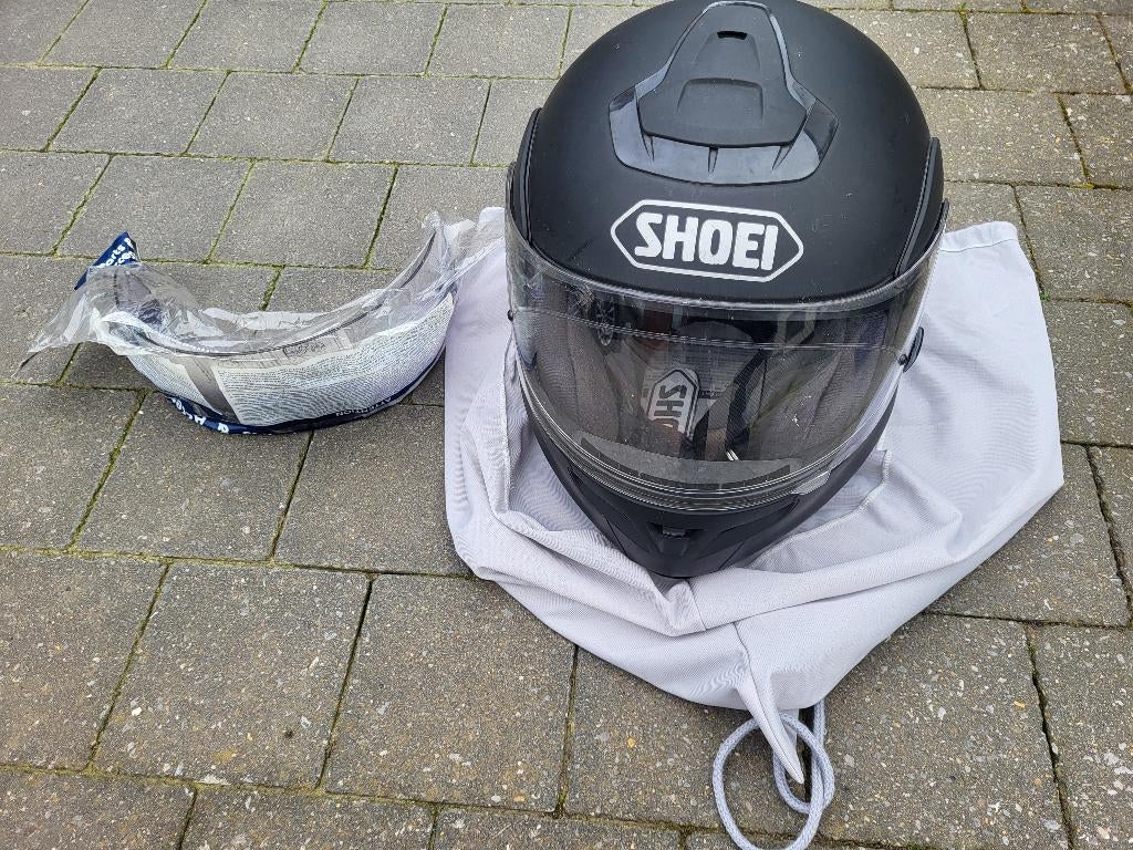 Shoei Multitec systeemhelm + extra vizier - Maat M, Motoren, Ophalen, M, Systeemhelm, Dames