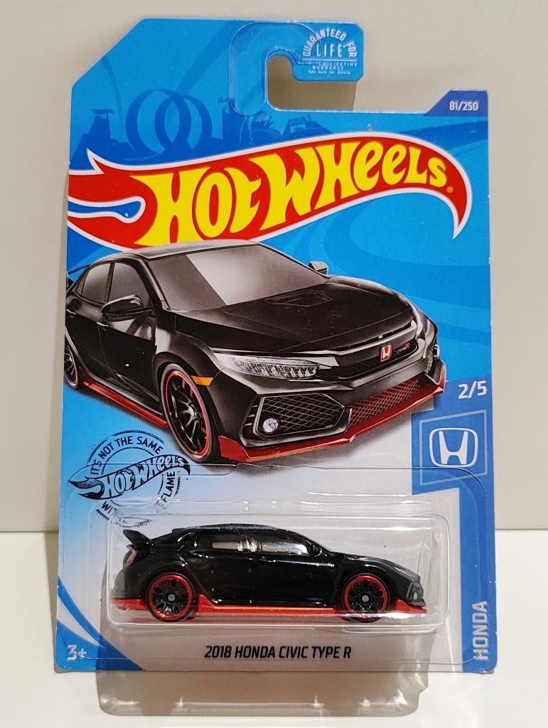 Hot Wheels 2018 Honda Civic Type R Zwart Rood (2017), Ophalen of Verzenden