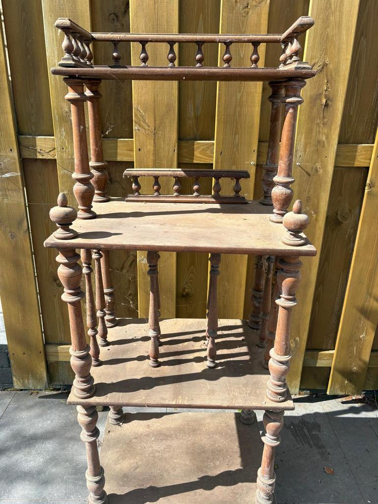 Antiek houten Etagère ‘Whatnot’ bibliotheek kastje, Antiek en Kunst, Ophalen of Verzenden