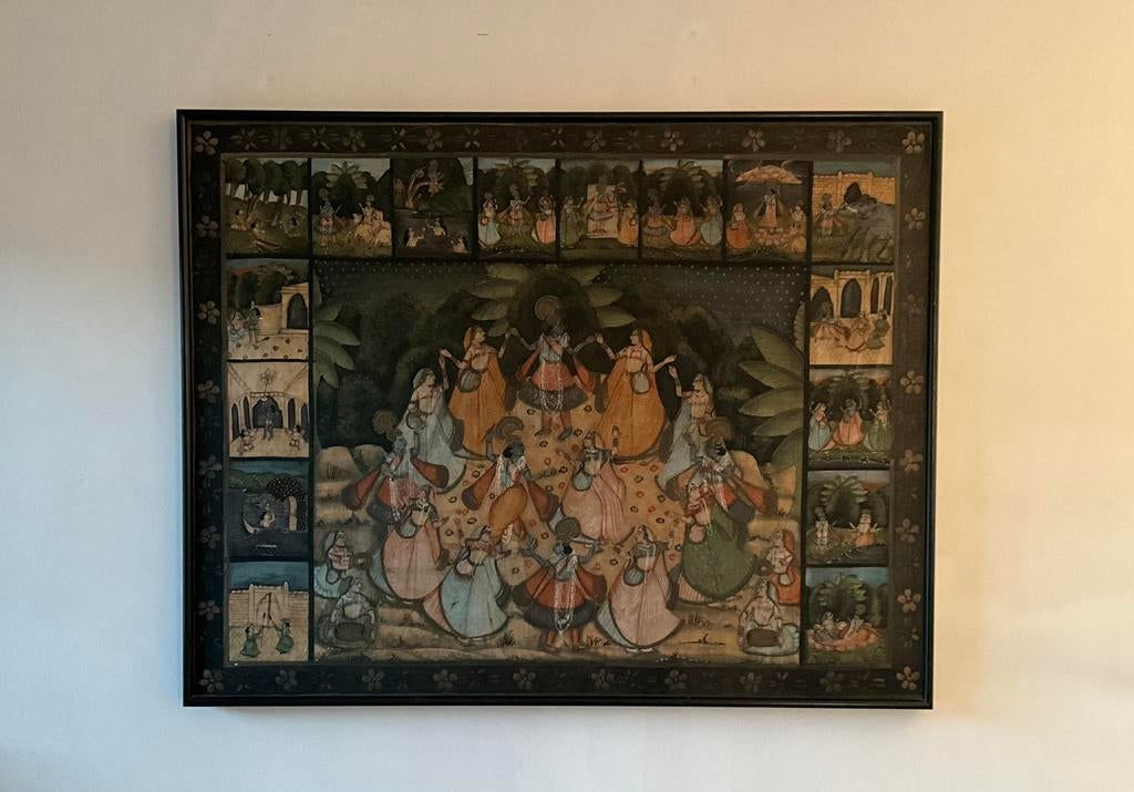 Peinture indienne de Pichwai représentant Krishna et Gopis, Antiquités & Art, Enlèvement
