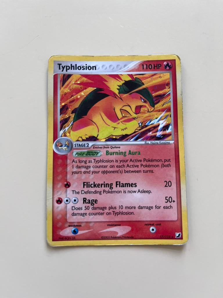 Pokémon Typhlosion 17/115 Holo Rare Unseen Forces 2005, Ophalen of Verzenden, Gebruikt