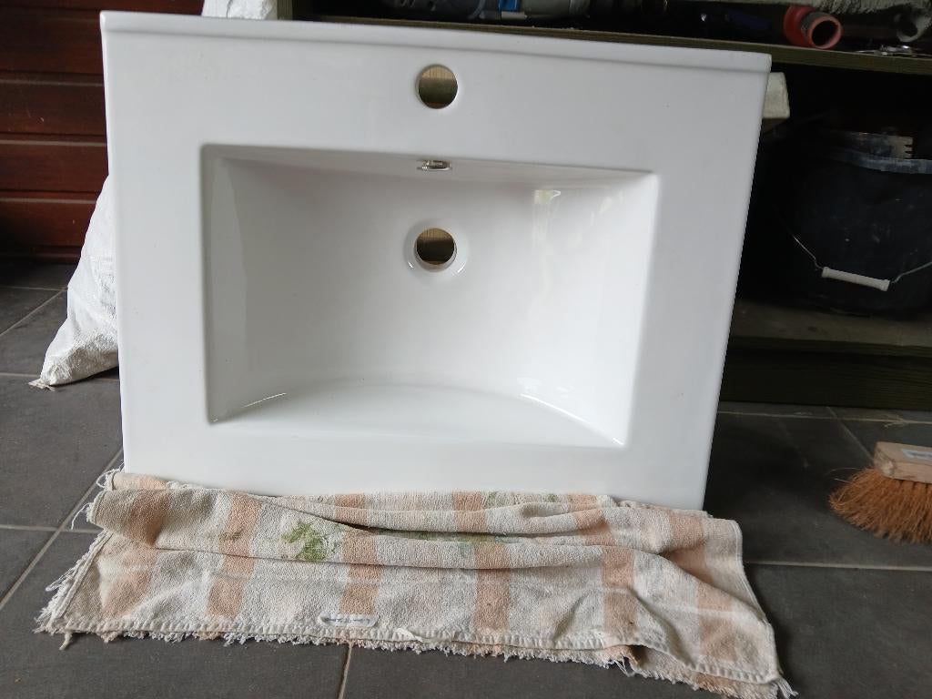 LAVABO WIT PORSELEIN, Ophalen, Nieuw, 50 tot 100 cm, Wasbak of Wastafel