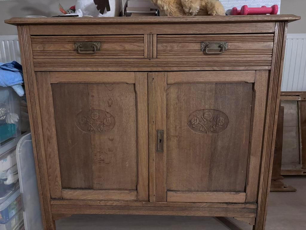 Buffet Ancien en Chêne Massif  styke art deco, Maison & Meubles, Enlèvement, Comme neuf, Chêne