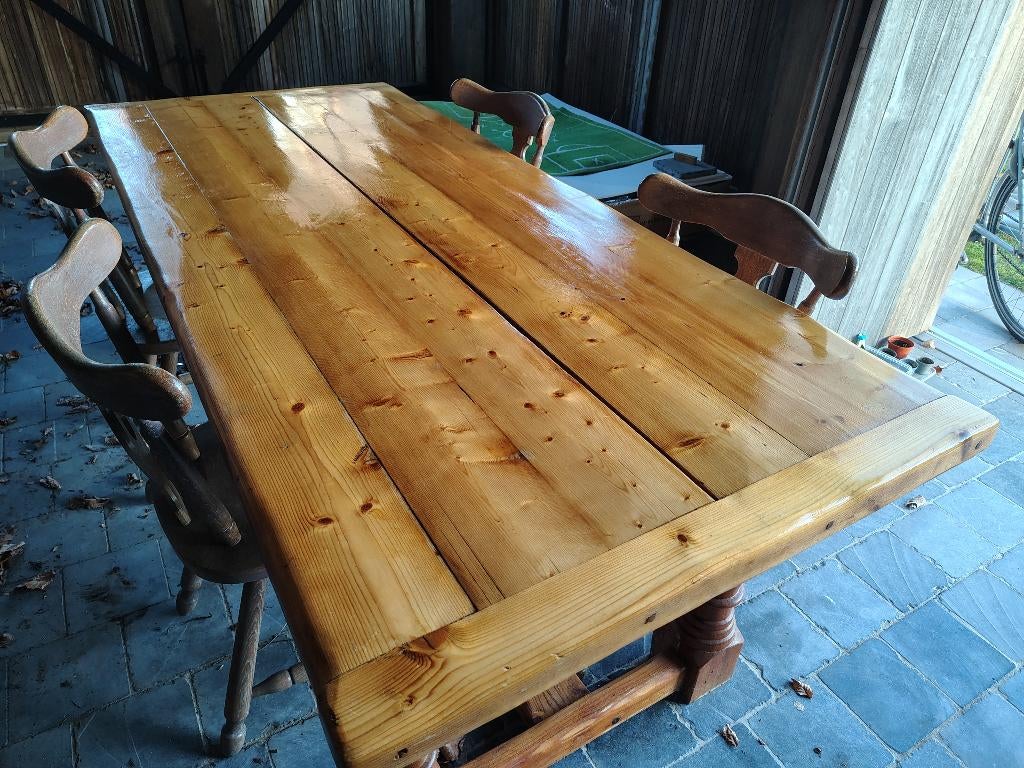 Table en bois de style champêtre. Bonne affaire !, Maison & Meubles, Tables | Tables à manger, Utilisé, 200 cm ou plus, 50 à 100 cm