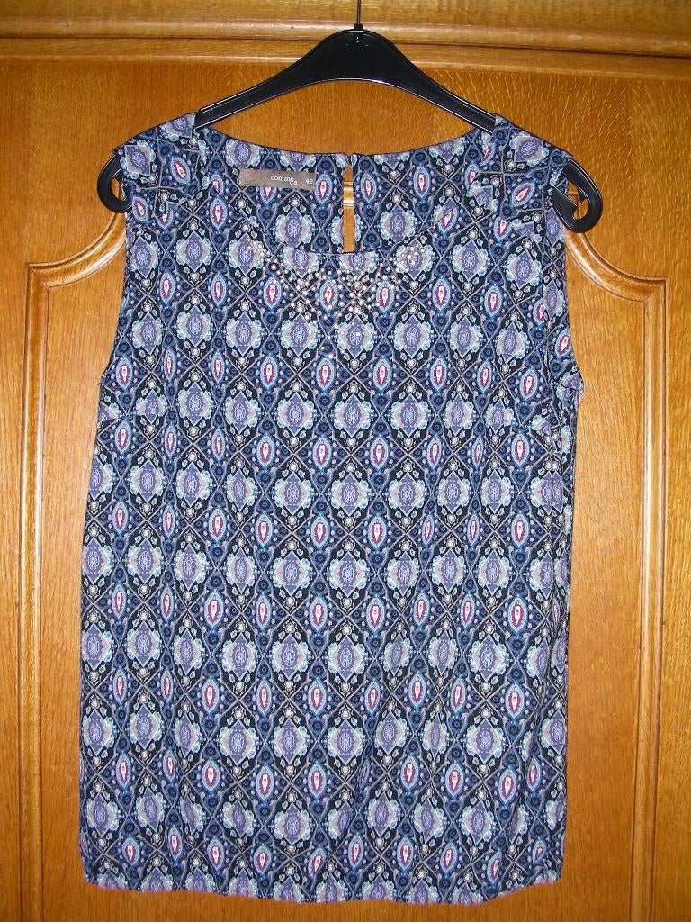 Blauw zomerbloesje zonder mouwen, Comme ça, maat 42, Kleding | Dames, Blauw, Maat 42/44 (L), Zo goed als nieuw, Comme ça