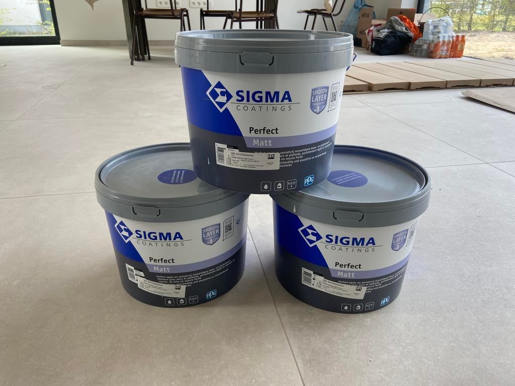 Verf Sigma Perfect Matt RAL 9010, Doe-het-zelf en Bouw, Ophalen, Wit, Nieuw, Verf