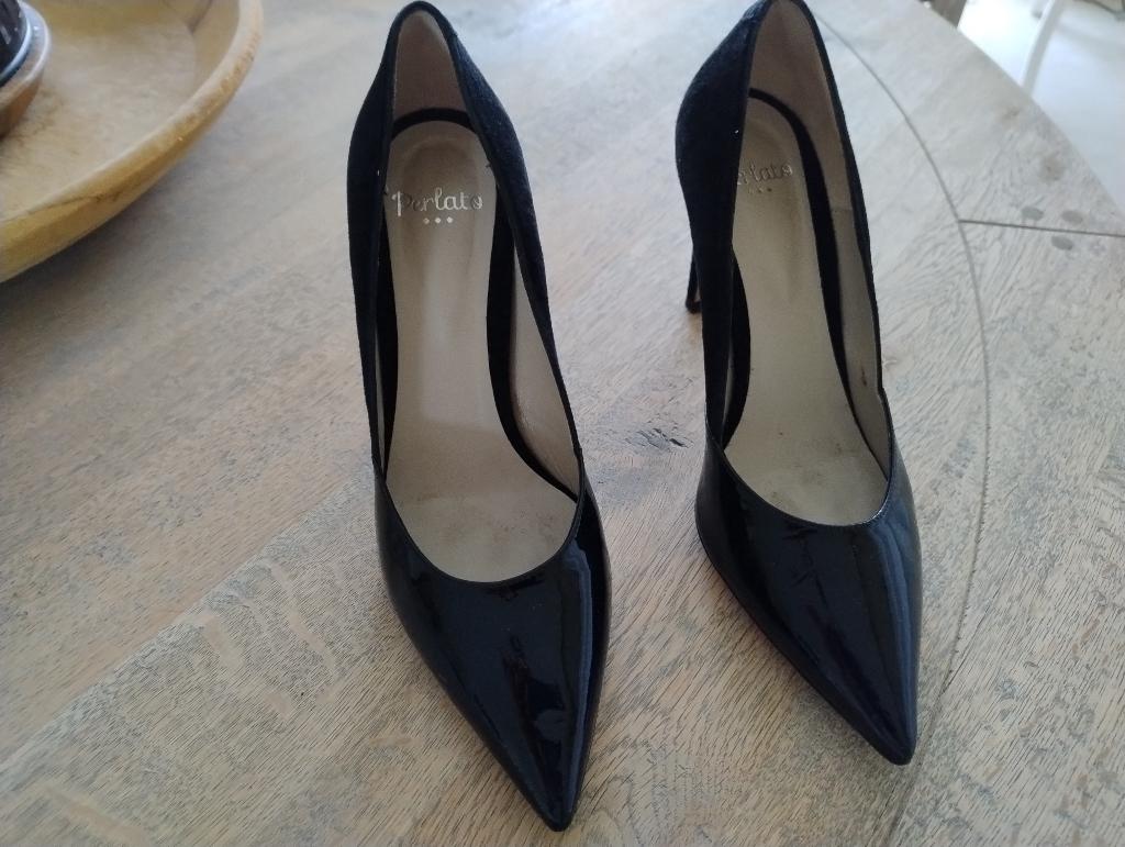 👠Elegante Zwarte Perlato Pumps → Maat 38,5-Perfecte Staat!, Ophalen of Verzenden, Zo goed als nieuw, Zwart, Pumps