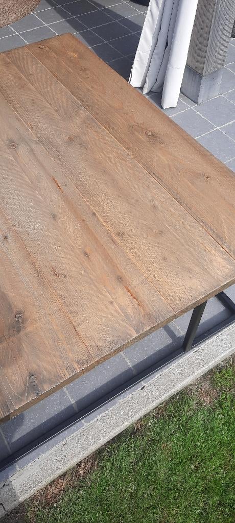 Salontafel landelijk/industrieel, Huis en Inrichting, Tafels | Salontafels, Ophalen, 50 tot 75 cm, Vierkant, Overige houtsoorten