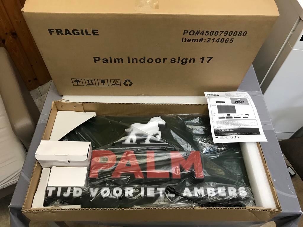 Palm led lichtreclame, nieuw, Verzamelen, Biermerken, Ophalen of Verzenden, Nieuw, Reclamebord, Plaat of Schild, Palm