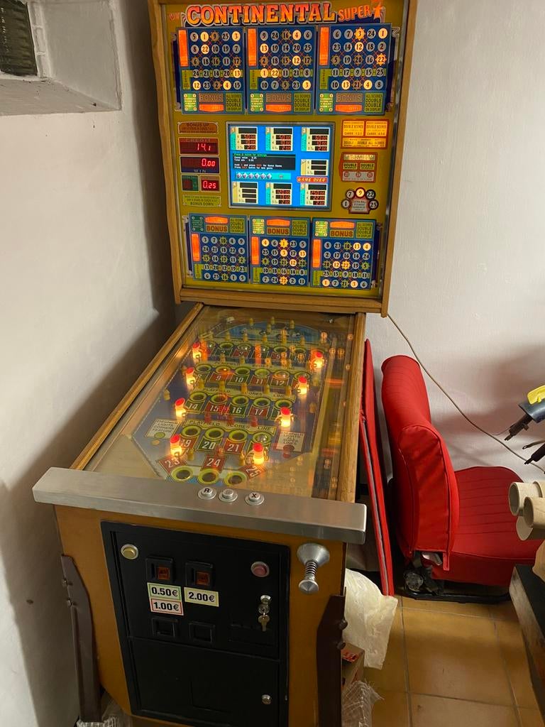 Gokkast bingo continental super 7, Verzamelen, Automaten | Gokkasten en Fruitautomaten, Ophalen, Gebruikt, Met sleutels