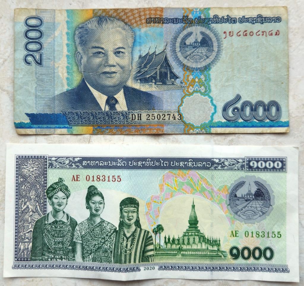 Tickets voor KIP LAOS van 1000 en 2000, Verzenden, Overige landen, Los biljet