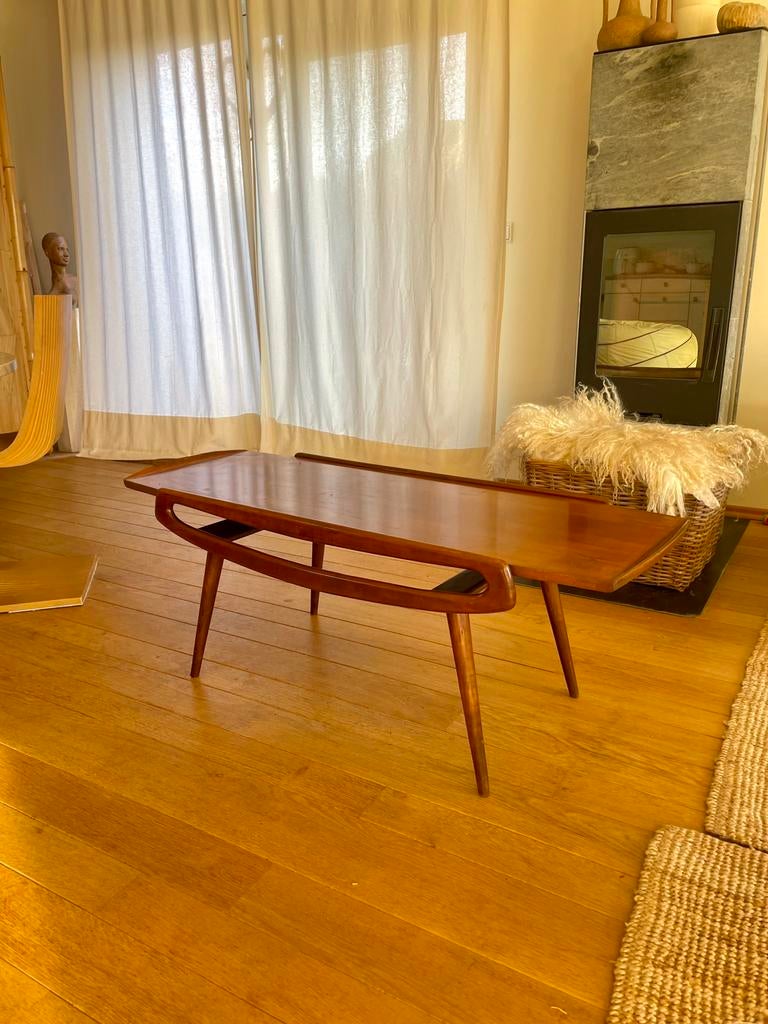 Originele mid-century salontafel design jaren 60 70, Huis en Inrichting, Tafels | Salontafels, Ophalen, Zo goed als nieuw