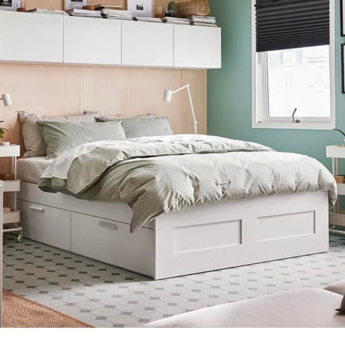 Bed frame ikea brimnes 180x200, Huis en Inrichting, Ophalen, Gebruikt, Wit, Tweepersoons