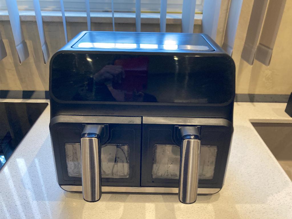 Dubbele airfryer, Elektronische apparatuur, Ophalen, Zo goed als nieuw, Airfryer, 1500 gram of meer