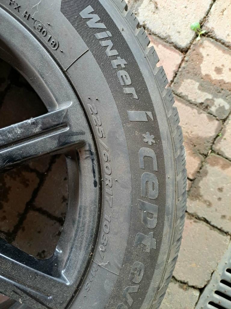 Winterbanden Hankook op alu velgen met velgenboom., Ophalen