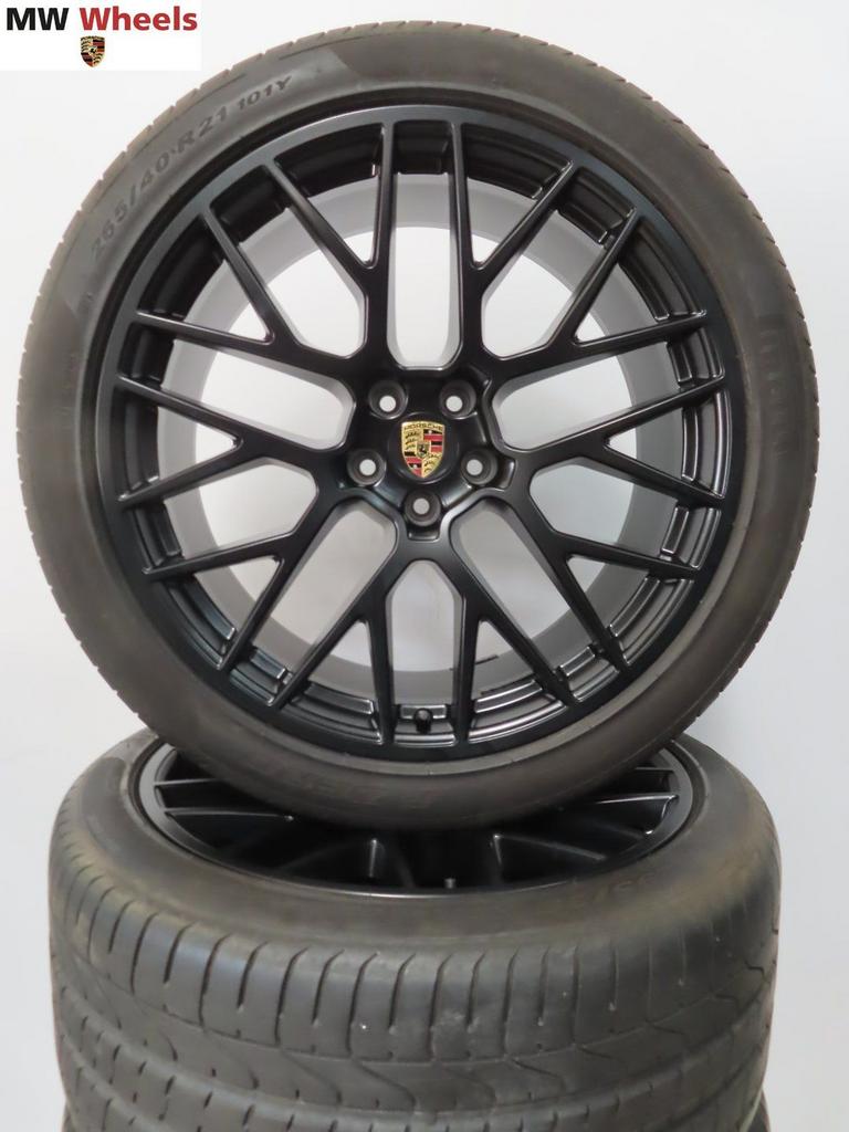 Originele Porsche Macan RS Spyder 21 inch velgen zomerbanden, Pneus et Jantes, 265 mm, Pneus été, -
