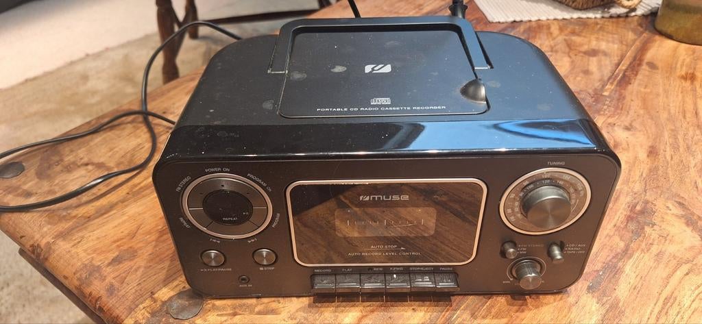 Radio cd cassetterecorder Muse, Audio, Tv en Foto, Radio's, Ophalen, Gebruikt, Radio, Met cd-speler