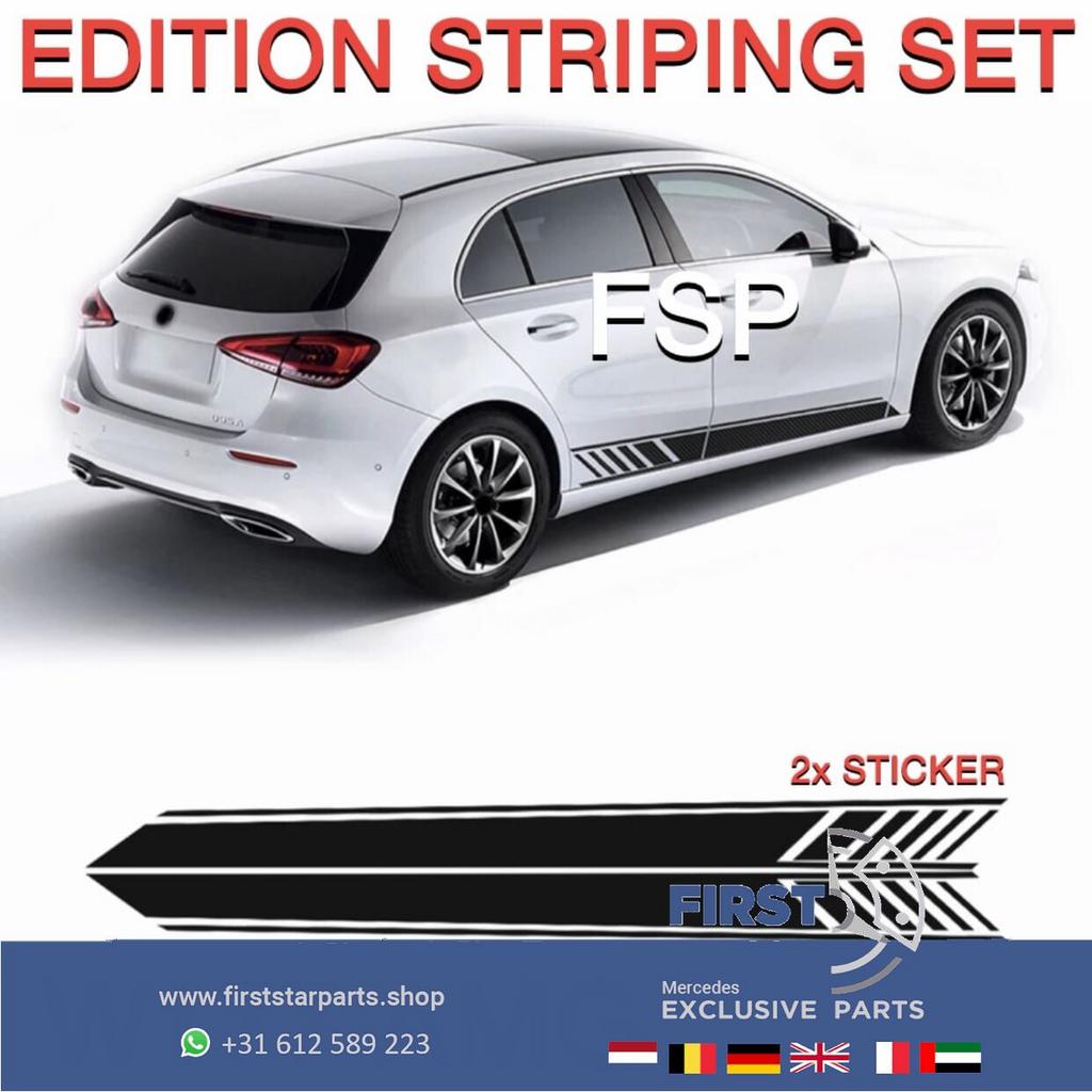 W177 A45 AMG STICKER SET STRIPING ZWART / GEEL / GRIJS / WIT, Enlèvement ou Envoi, -, -, -