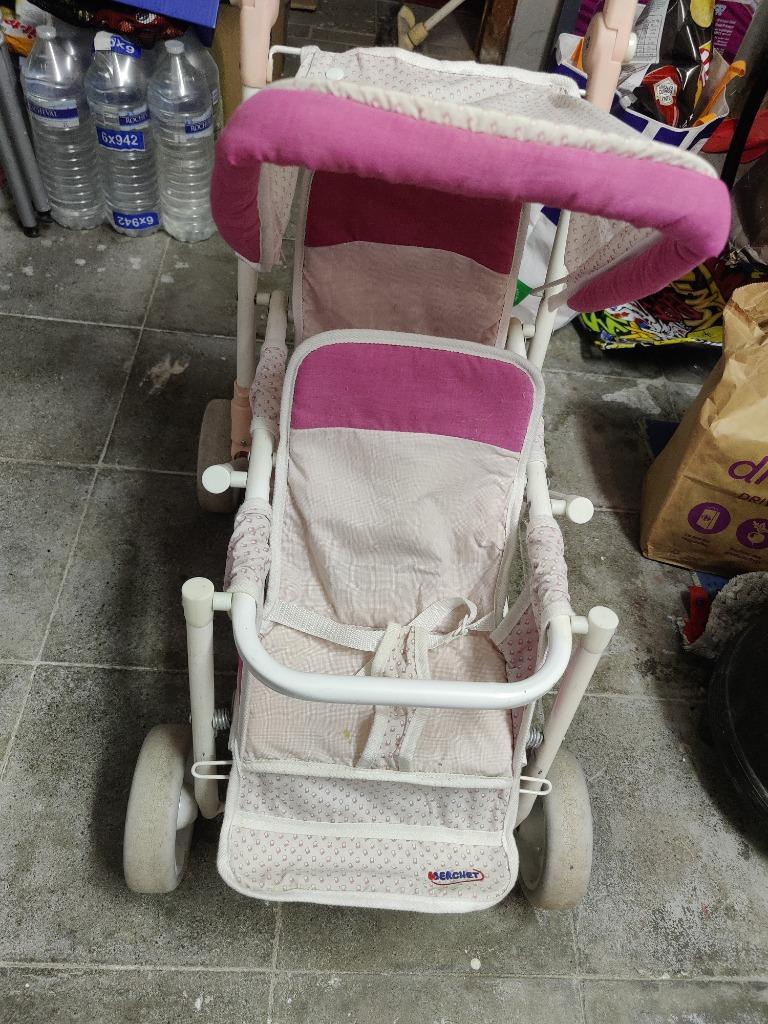 In hoogte verstelbare kinderwagen met twee poppen, Kinderen en Baby's, Speelgoed | Poppen, Ophalen, Gebruikt, Overige typen