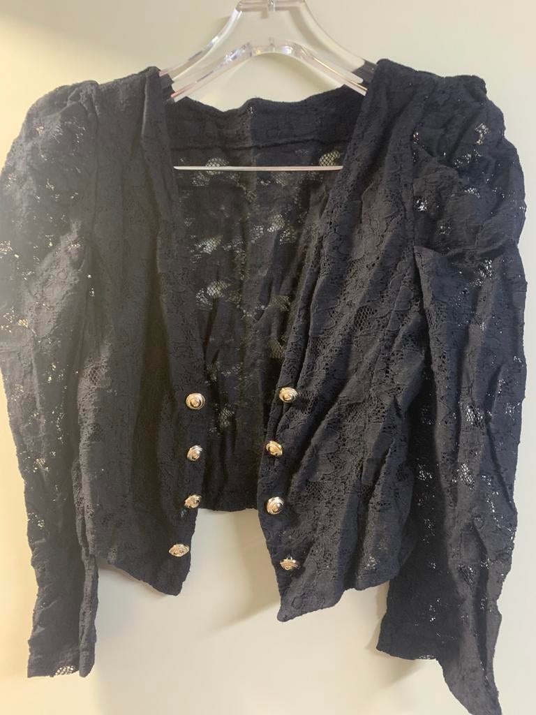 Gilet en dentelle noir, Enlèvement, Comme neuf, Noir