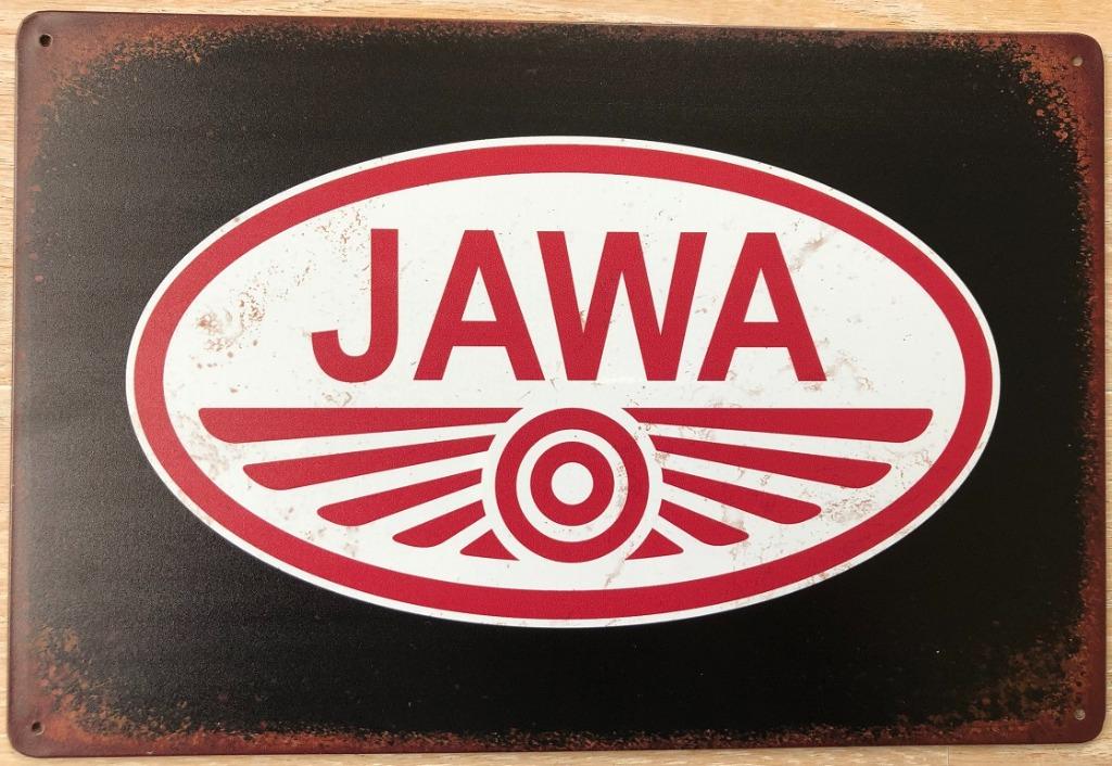 Metalen JAWA vintage look wandplaat - 20x30cm, Ophalen of Verzenden, Nieuw, Reclamebord